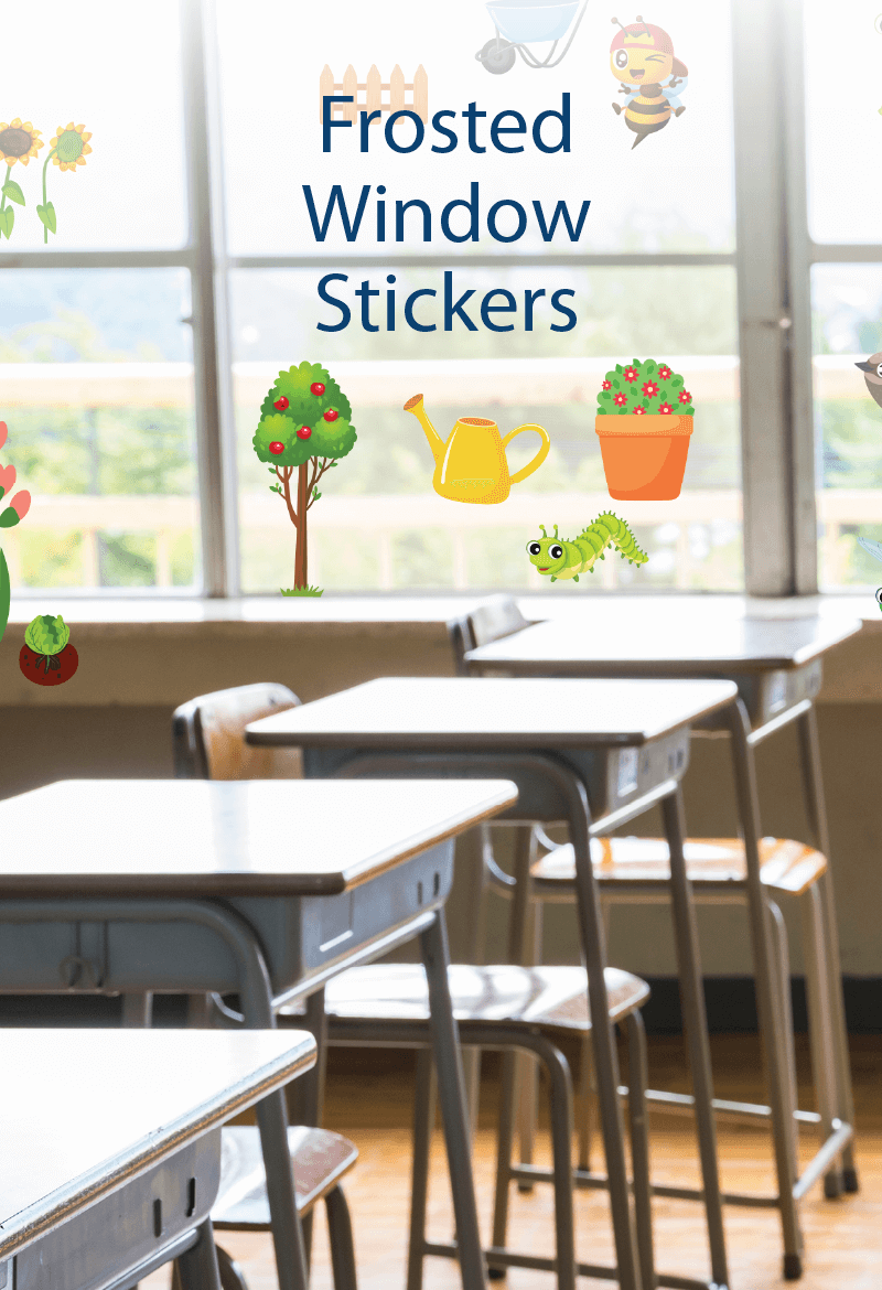 Theme Frosted Window Stickers