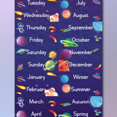 Days of the Week and Months of the Year Stickers