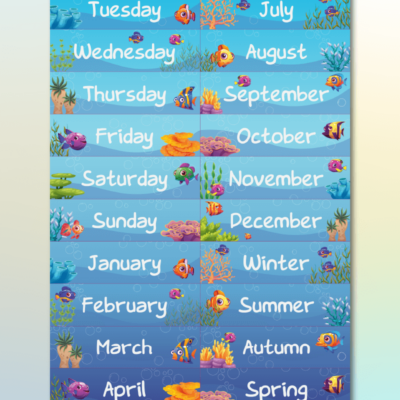 Days of the Week and Months of the Year Stickers